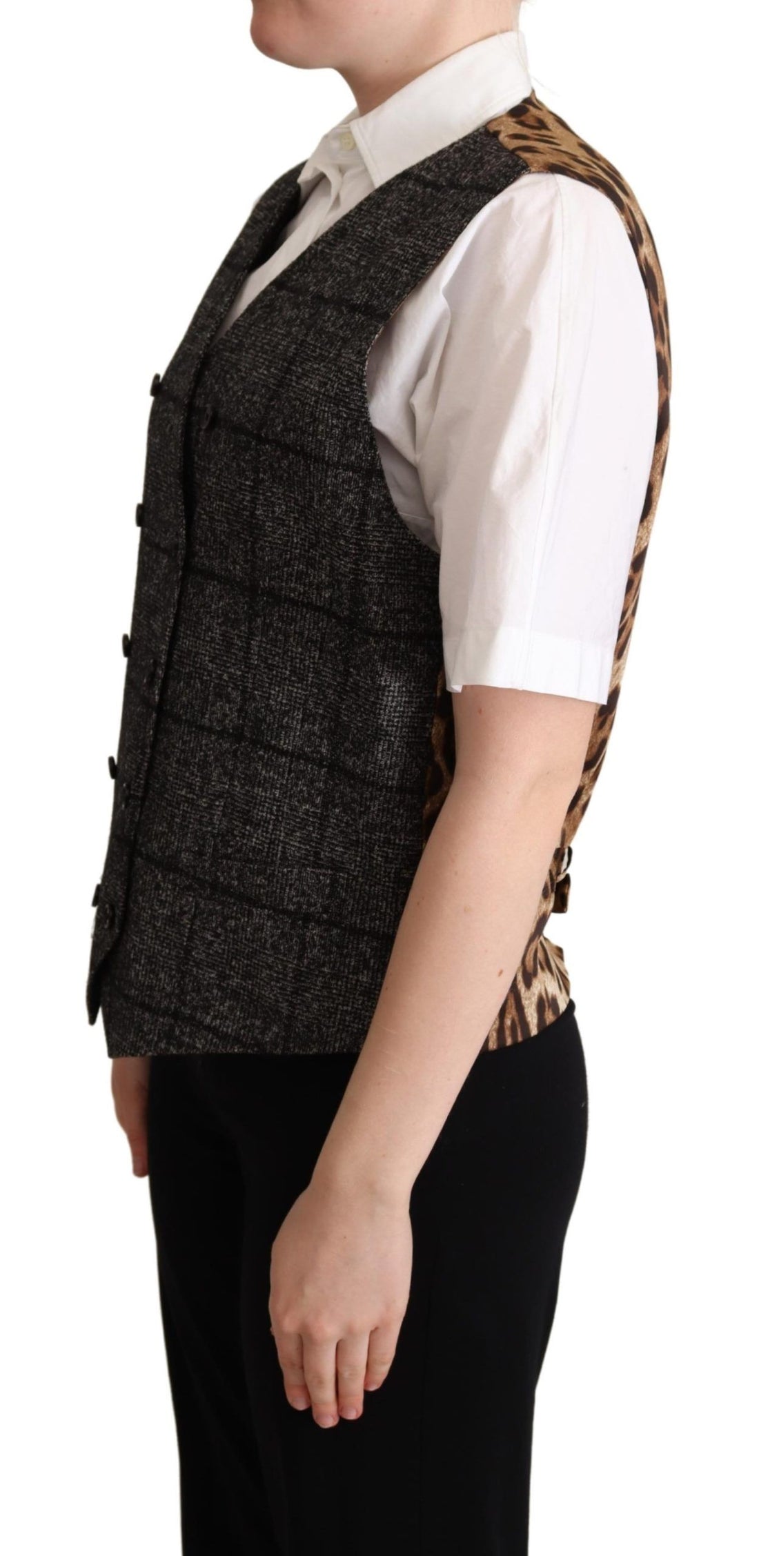 Dolce &amp; Gabbana Elegant Leopard Print Sleeveless Vest