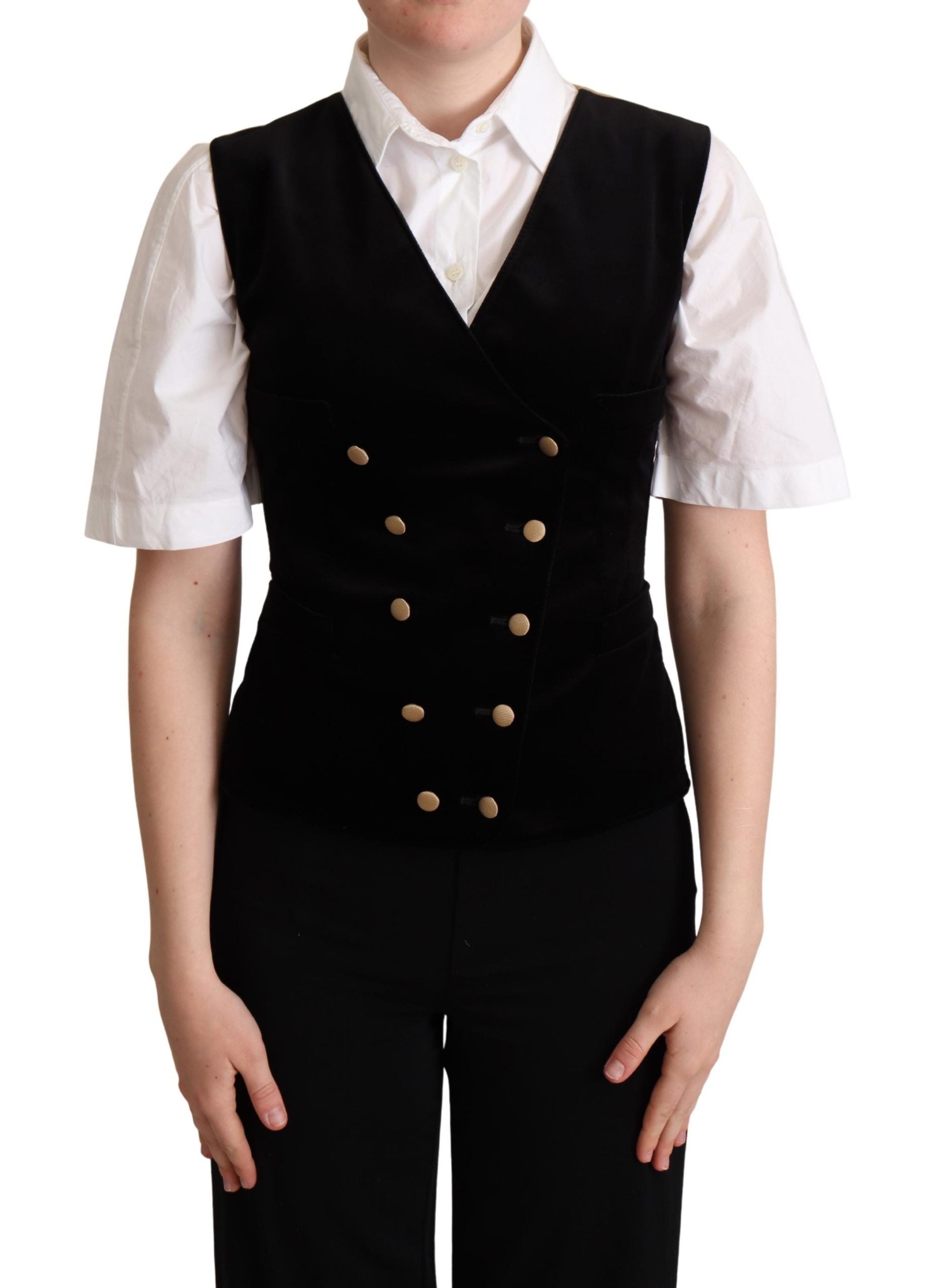 Dolce &amp; Gabbana Elegant Sleeveless Velvet Waistcoat