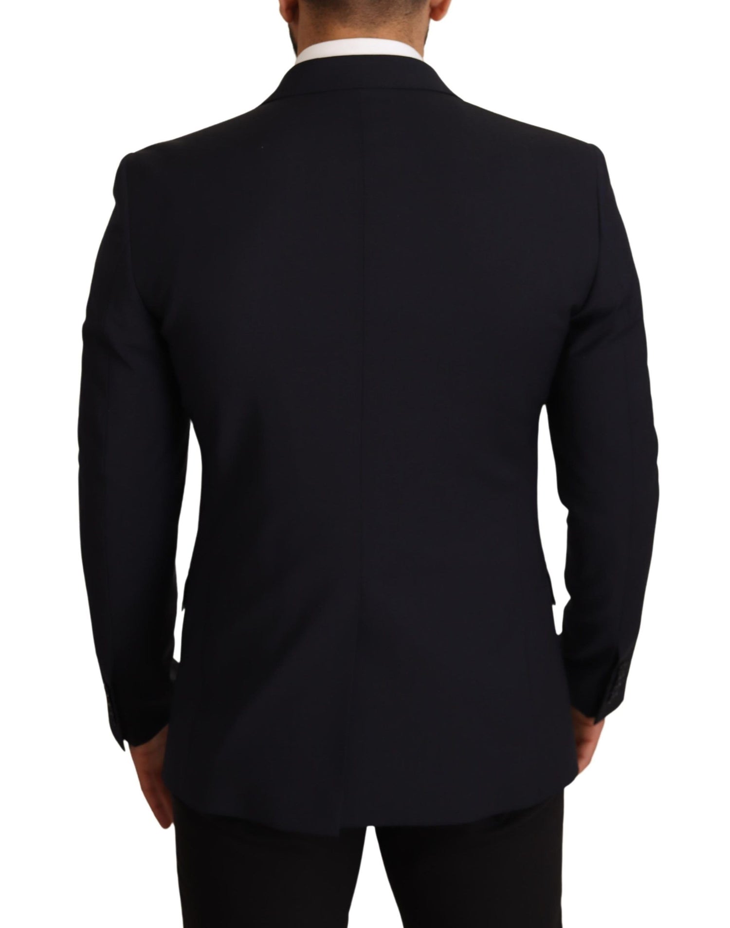 Dolce &amp; Gabbana Elegant Dark Blue Wool Blend Martini Suit