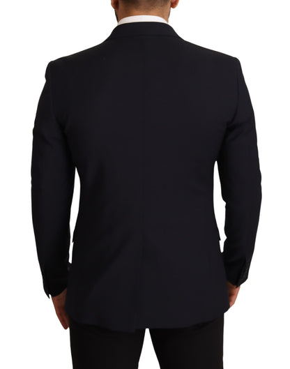 Dolce &amp; Gabbana Elegant Dark Blue Wool Blend Martini Suit