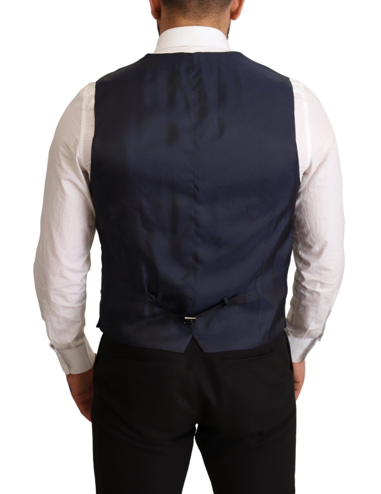 Dolce &amp; Gabbana Elegant Dark Blue Wool Blend Martini Suit