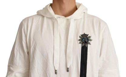 Dolce &amp; Gabbana Exquisite Off-White Cotton Hooded Sweater