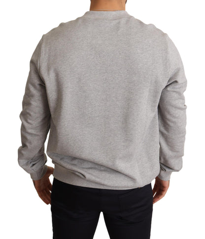 Dolce &amp; Gabbana Regal Crown Cotton Sweater - Sophisticated Gray