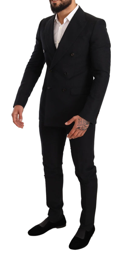 Dolce &amp; Gabbana Elegant Black Two-Piece Wool Suit