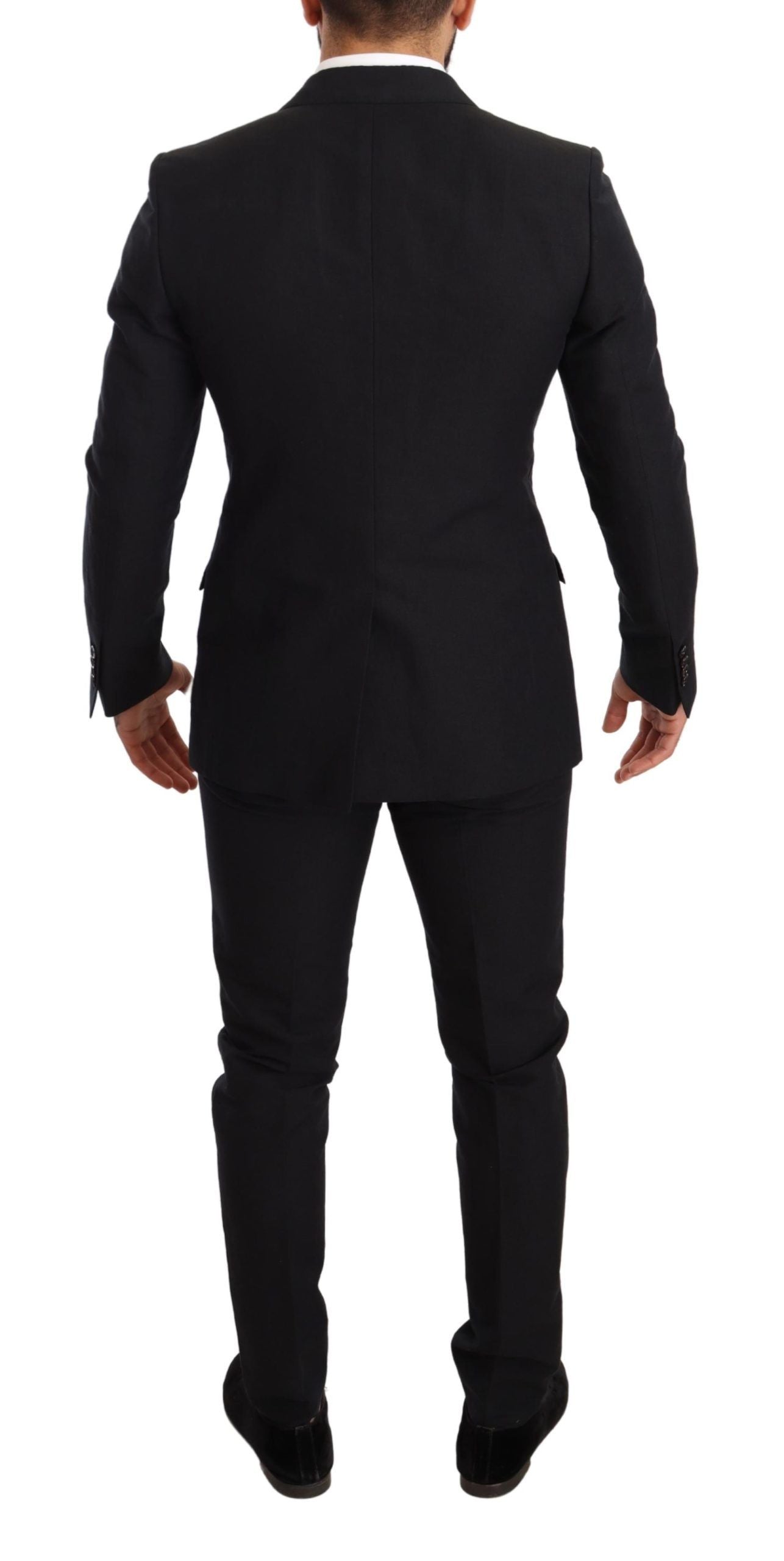 Dolce &amp; Gabbana Elegant Black Two-Piece Wool Suit