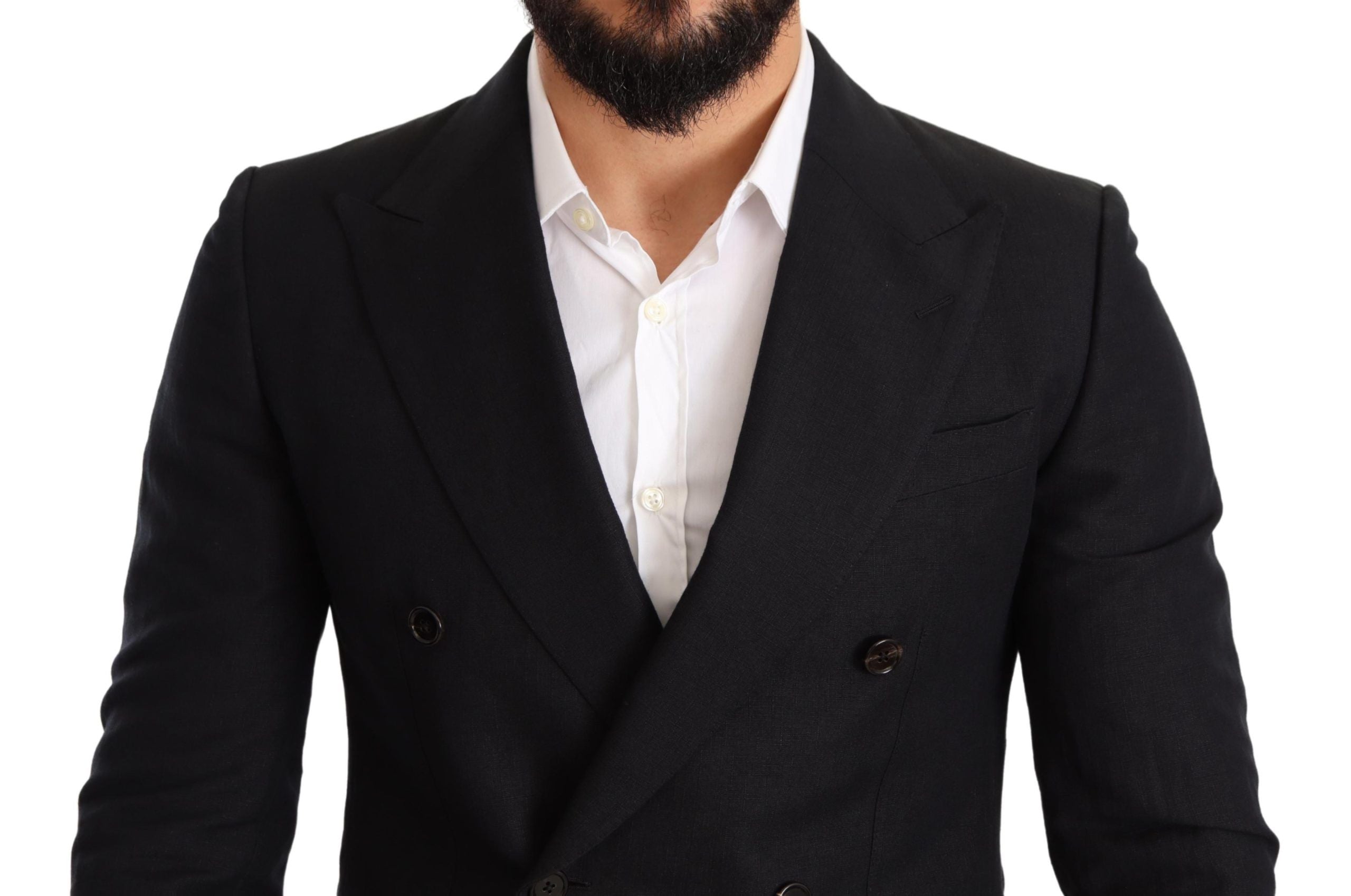 Dolce &amp; Gabbana Elegant Black Two-Piece Wool Suit