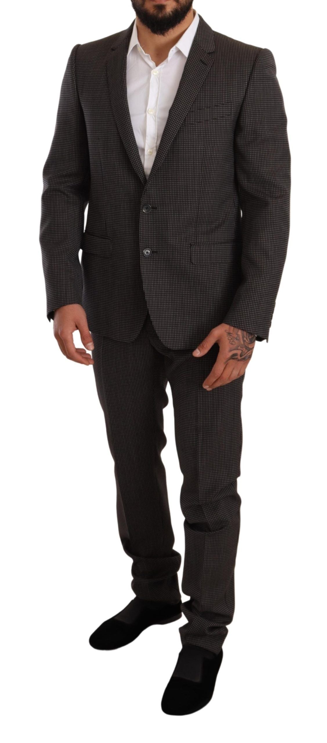 Dolce &amp; Gabbana Elegant Gray Martini Woolen Suit Set