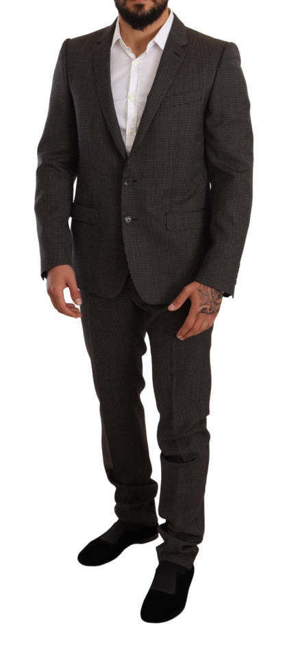 Dolce &amp; Gabbana Elegant Gray Martini Woolen Suit Set