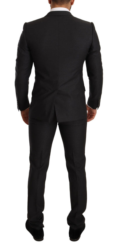 Dolce &amp; Gabbana Elegant Gray Martini Wool Suit