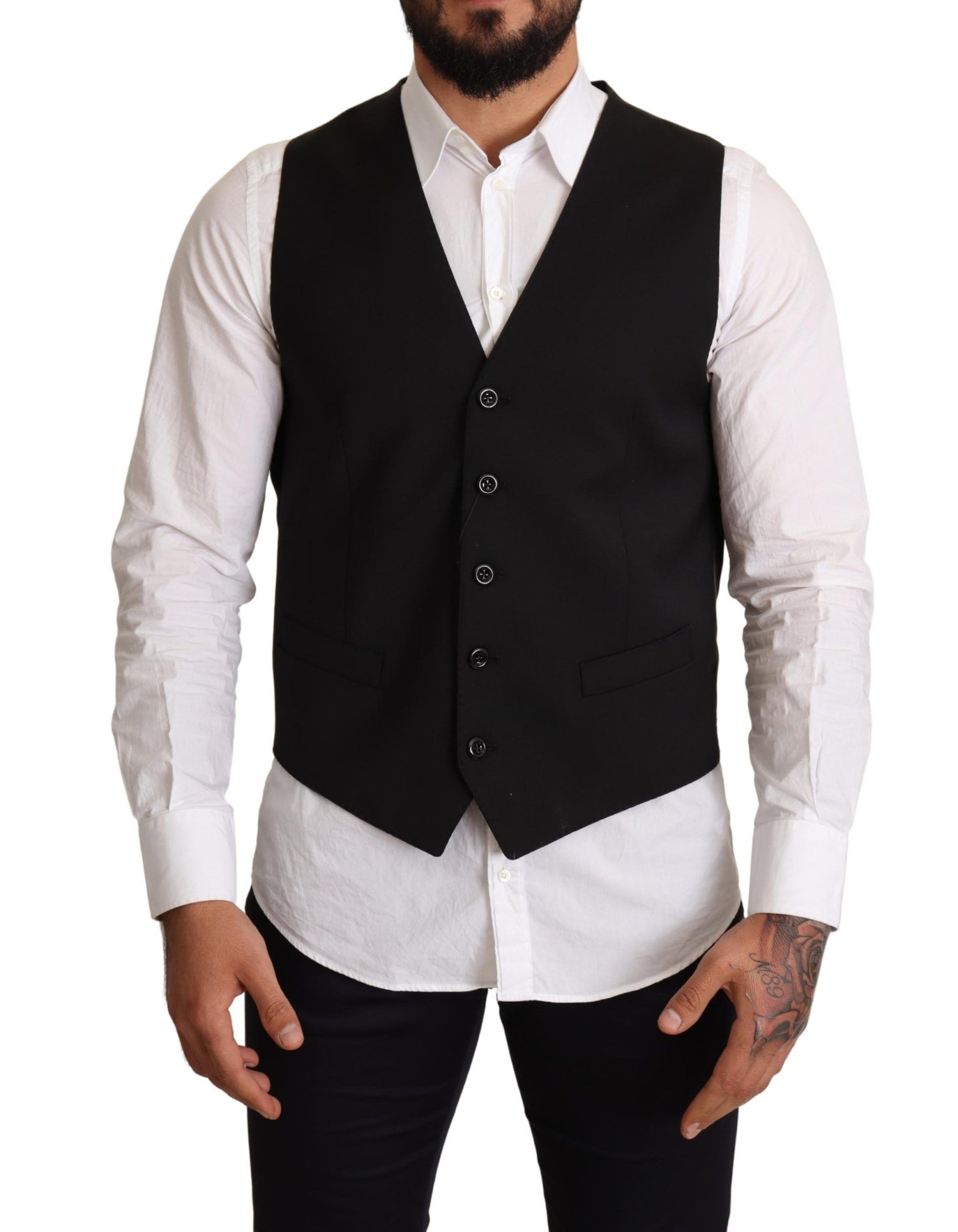 Dolce &amp; Gabbana Elegant Black Formal Dress Vest