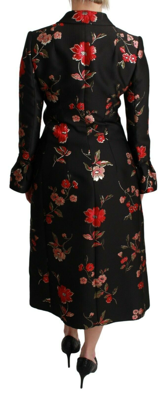 Dolce &amp; Gabbana Elegant Floral Embroidered Trench Coat