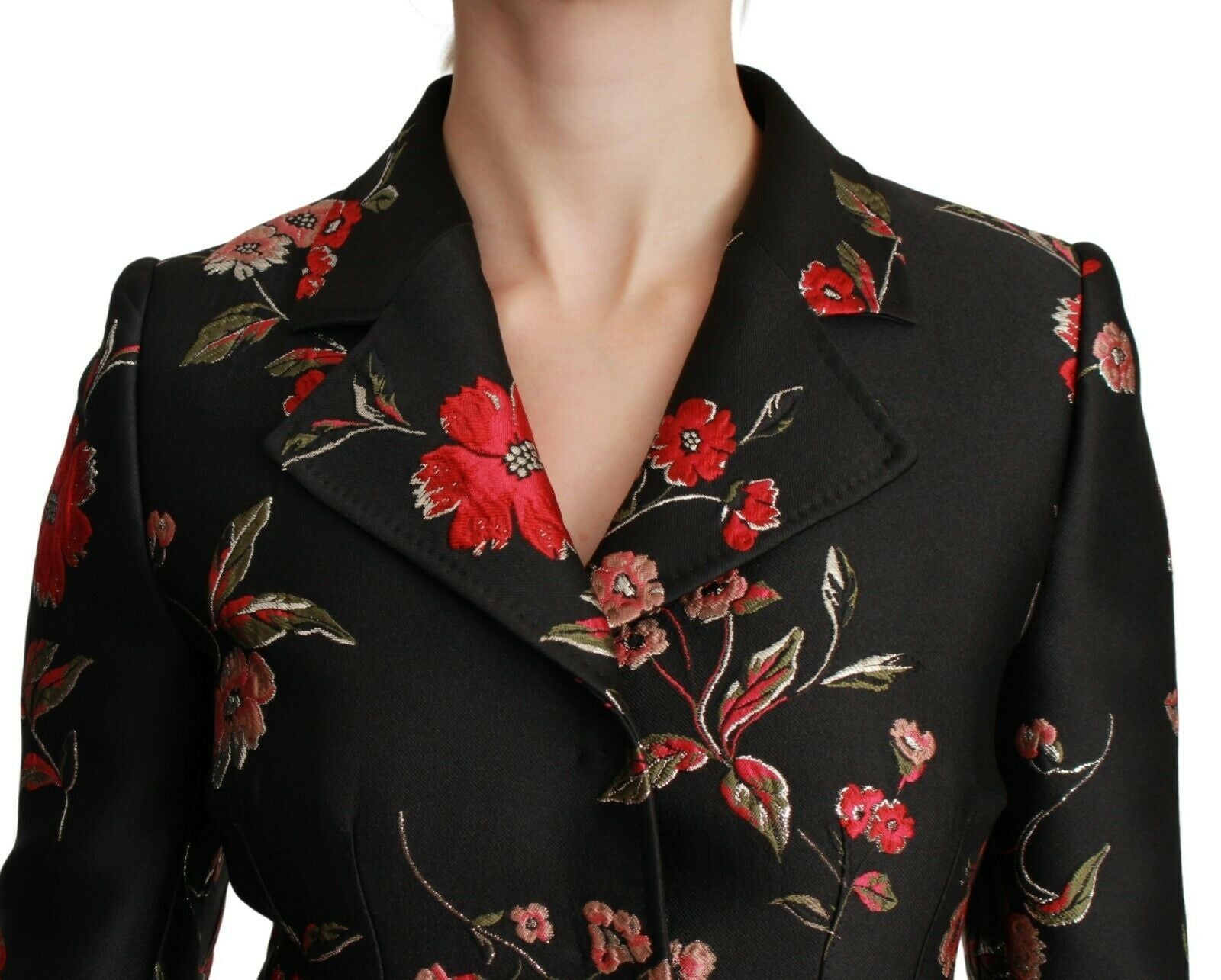 Dolce &amp; Gabbana Elegant Floral Embroidered Trench Coat