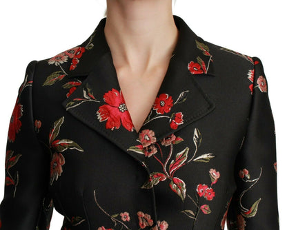 Dolce &amp; Gabbana Elegant Floral Embroidered Trench Coat