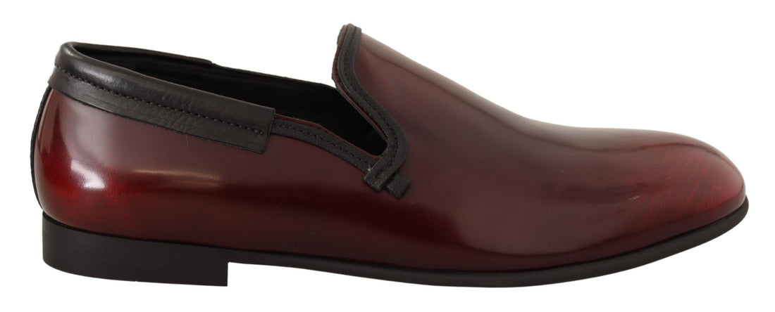 Dolce &amp; Gabbana Elegant Bordeaux Leather Loafers