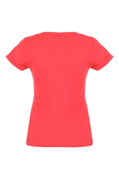 Imperfect Chic Pink Cotton Logo Tee for Women