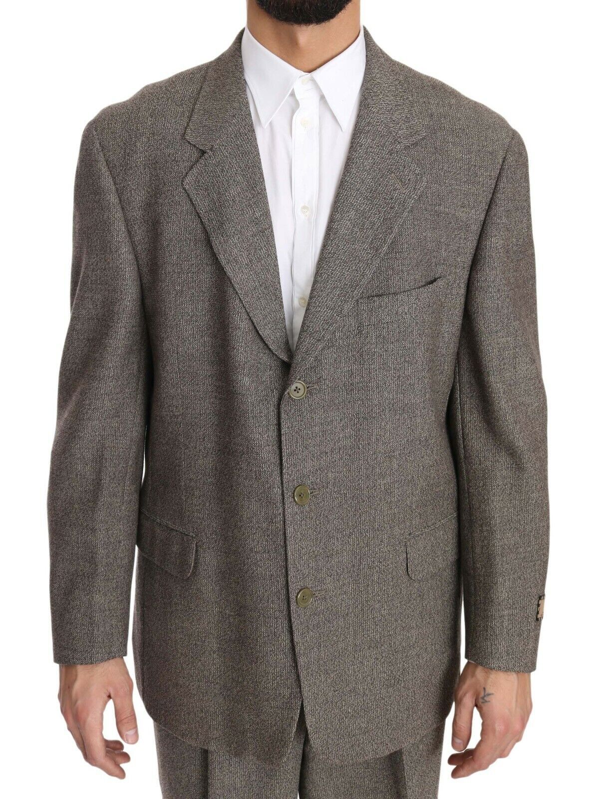 Fendi Elegant Light Brown Wool Men&