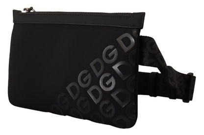 Dolce &amp; Gabbana Sleek Black Monogram Neoprene Fanny Pack