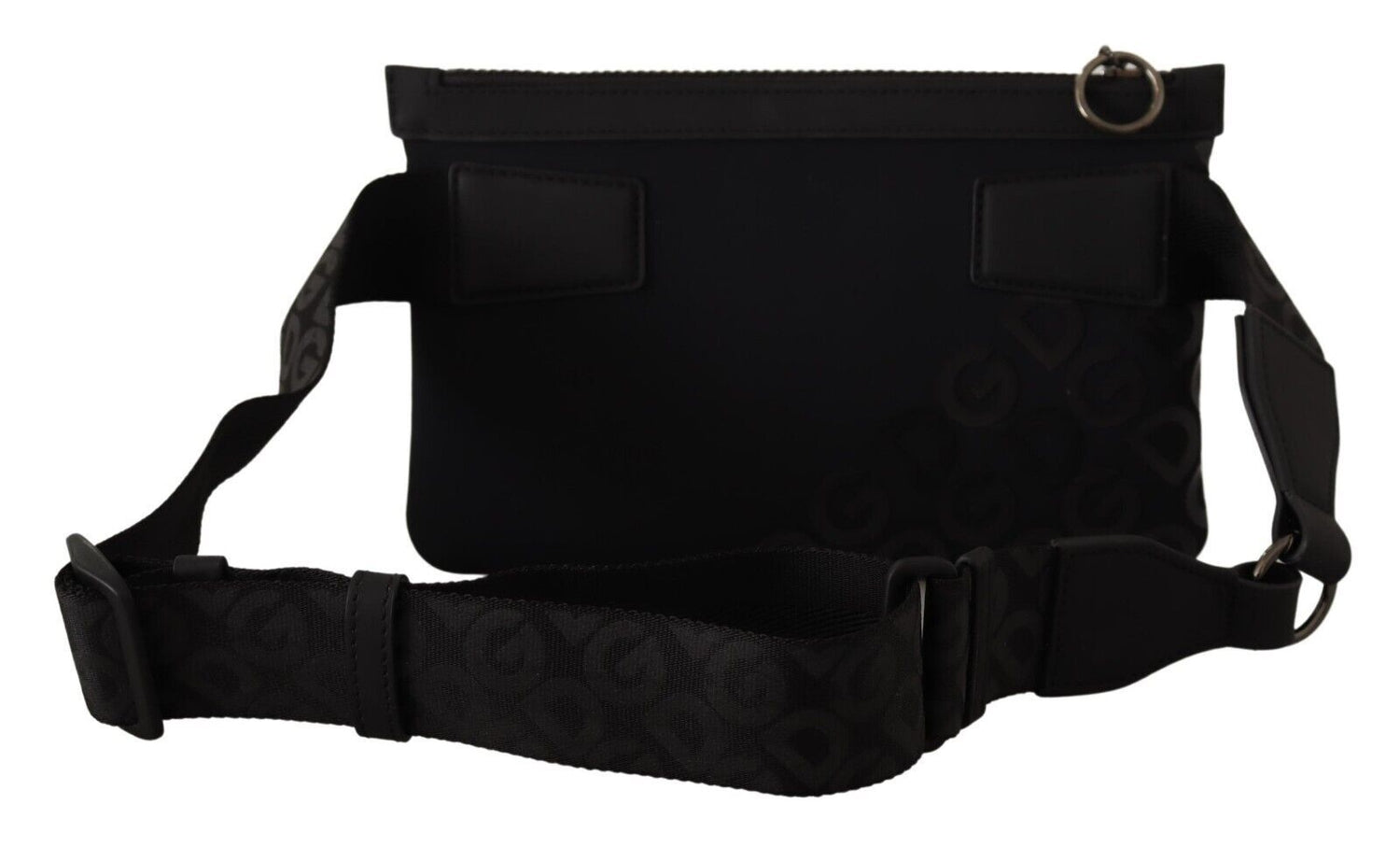 Dolce &amp; Gabbana Sleek Black Monogram Neoprene Fanny Pack