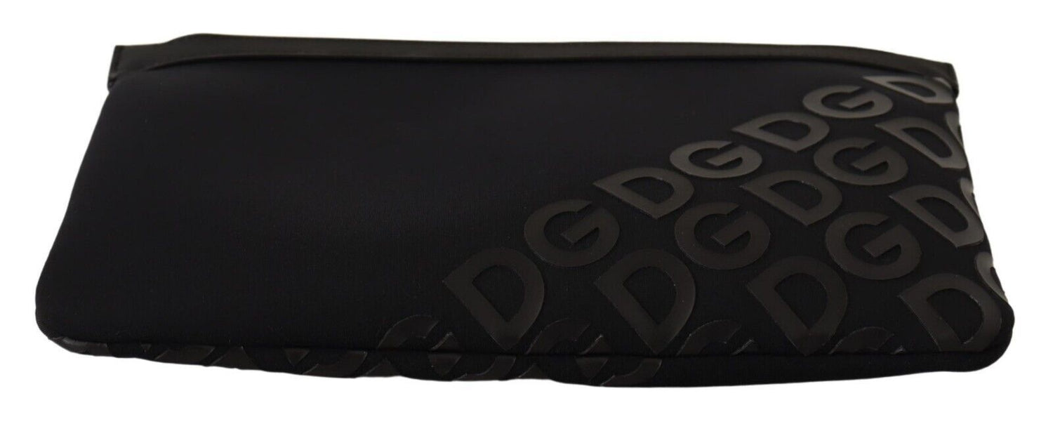 Dolce &amp; Gabbana Sleek Black Monogram Neoprene Fanny Pack