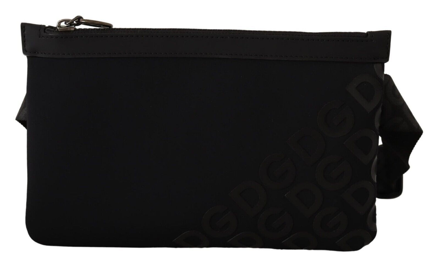 Dolce &amp; Gabbana Sleek Black Monogram Neoprene Fanny Pack