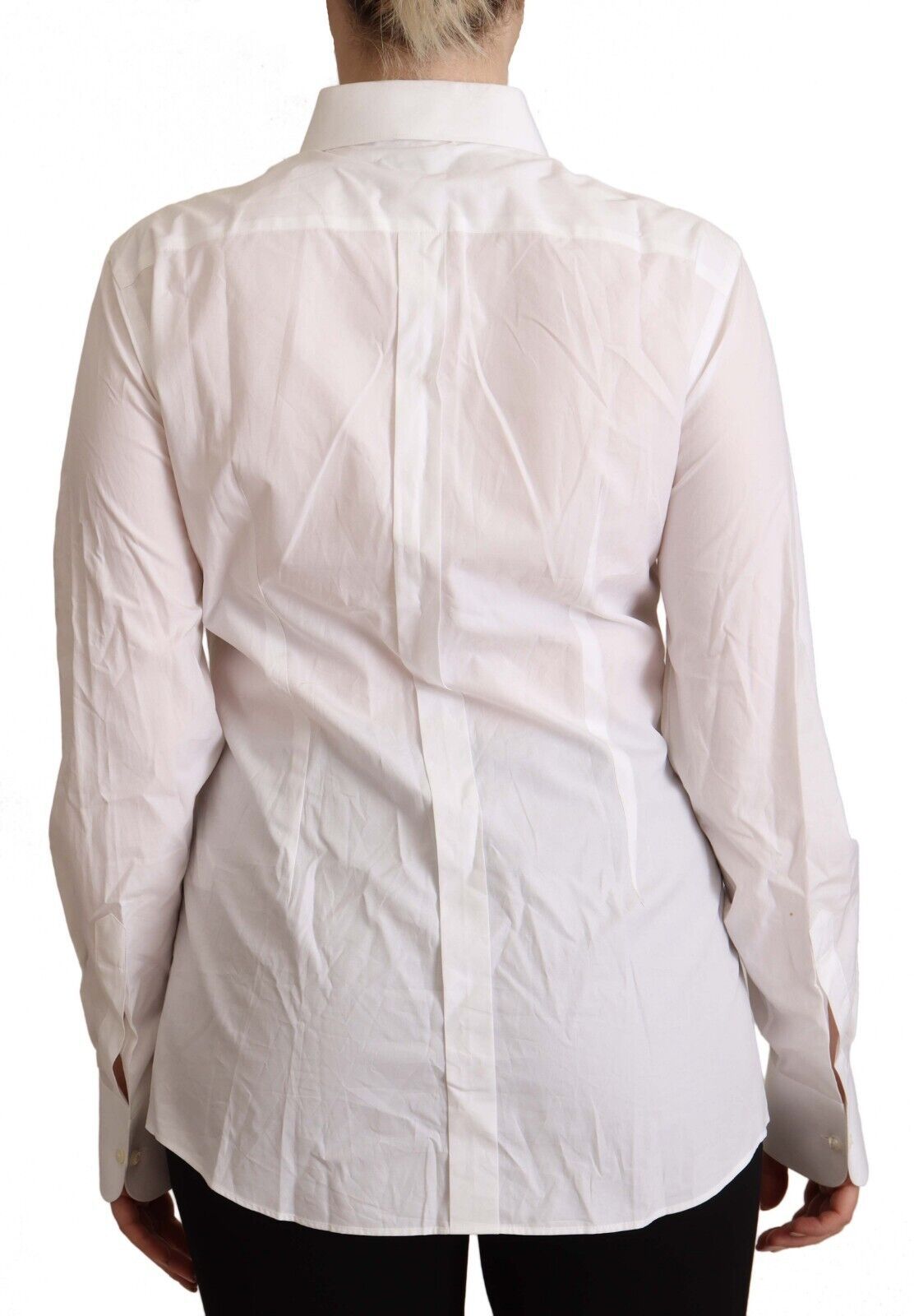 Dolce &amp; Gabbana Elegant White Cotton Collared Top