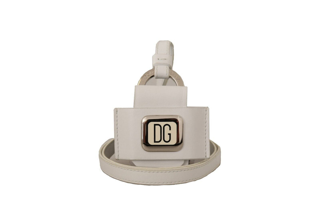 Dolce &amp; Gabbana Elegant Leather Airpods Case in Pristine White