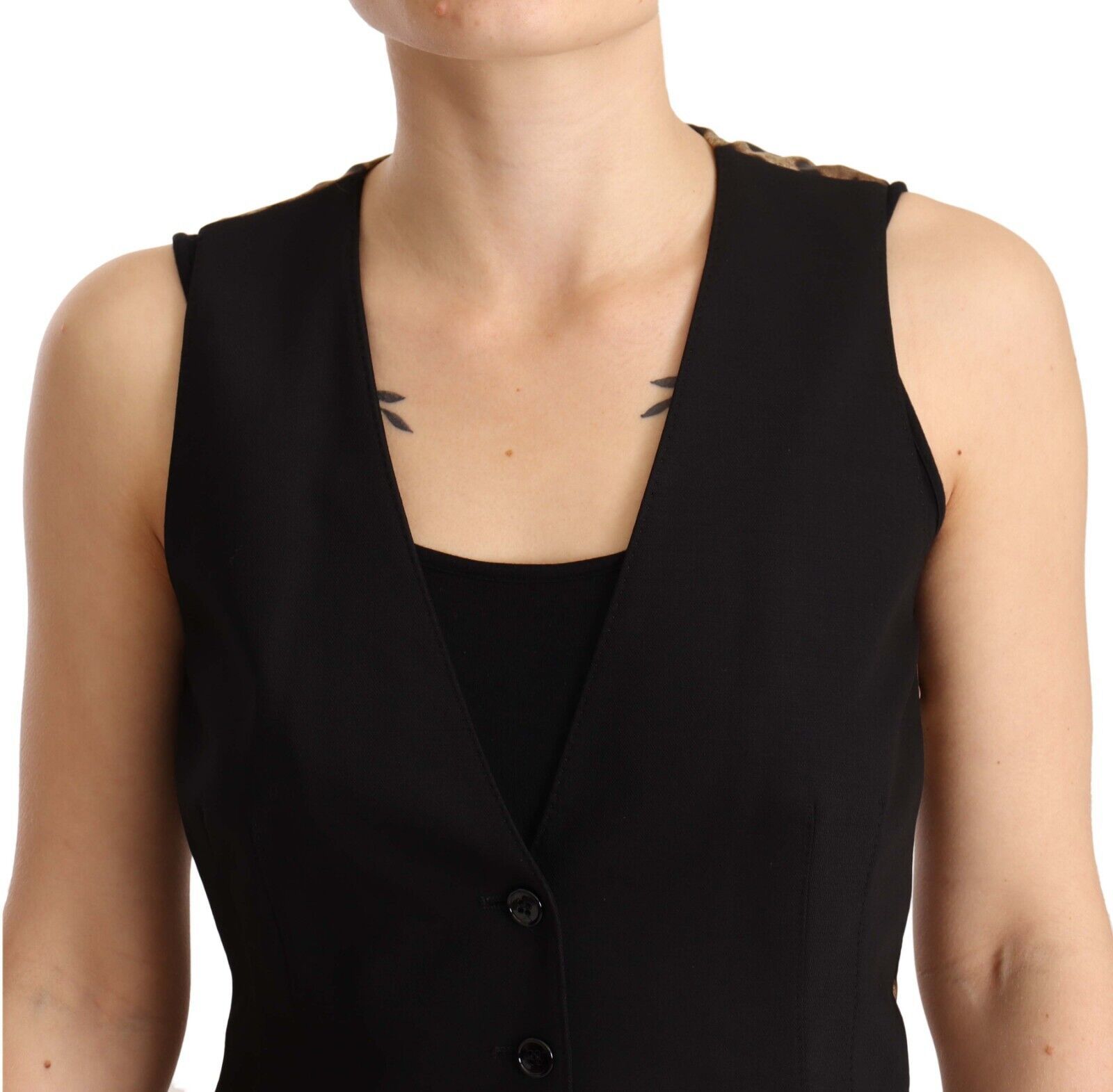 Dolce &amp; Gabbana Elegant Black Wool Blend Waistcoat