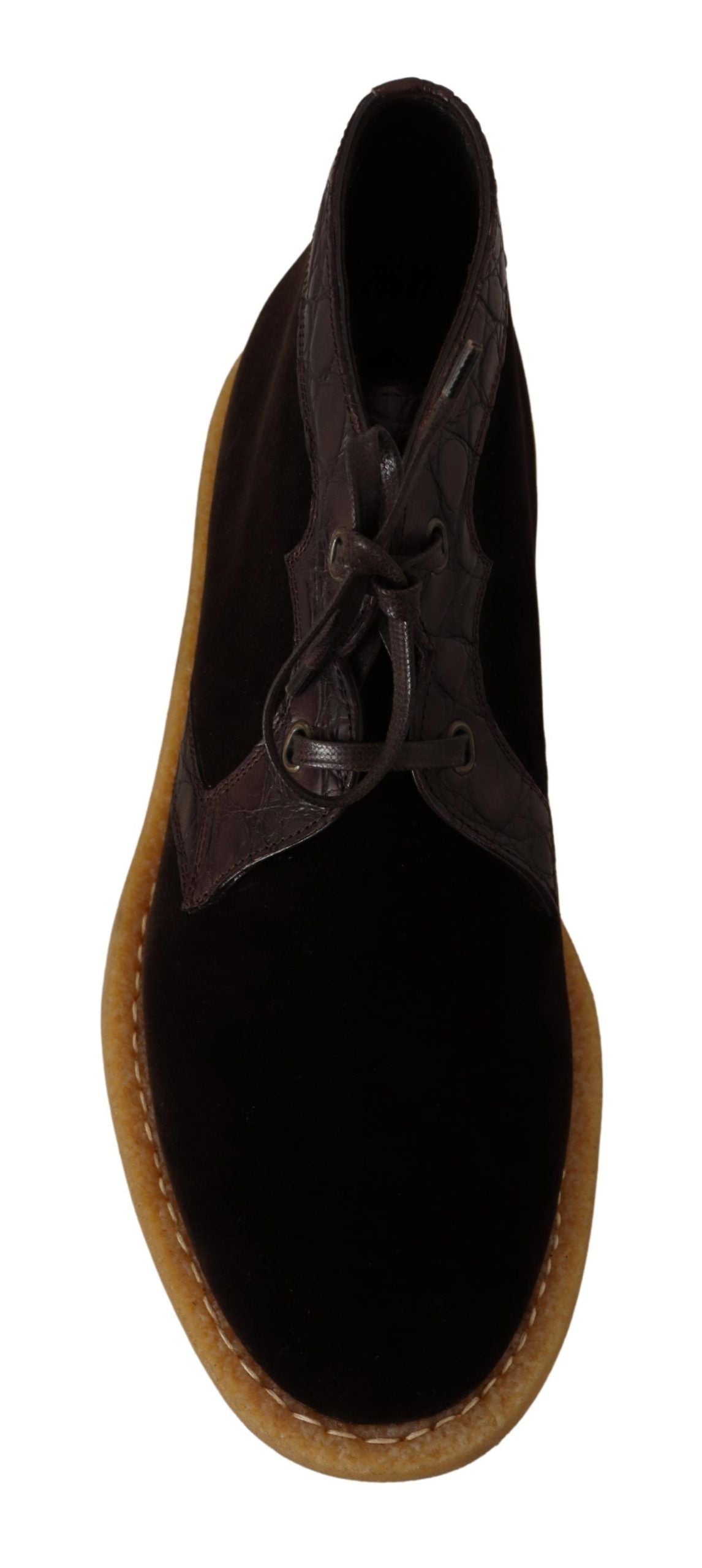 Dolce &amp; Gabbana Exotic Caiman Leather Ankle Boots in Brown