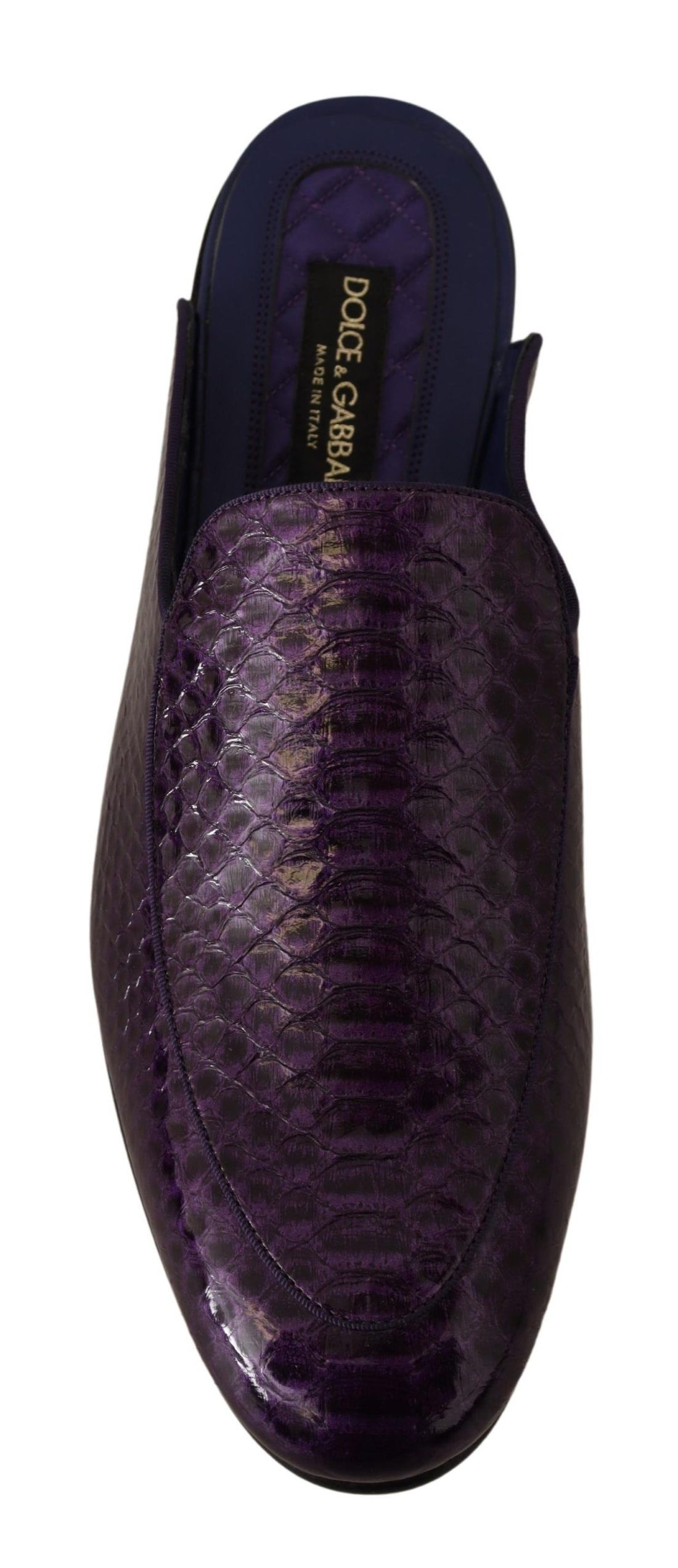 Dolce &amp; Gabbana Purple Exotic Python Leather Slides