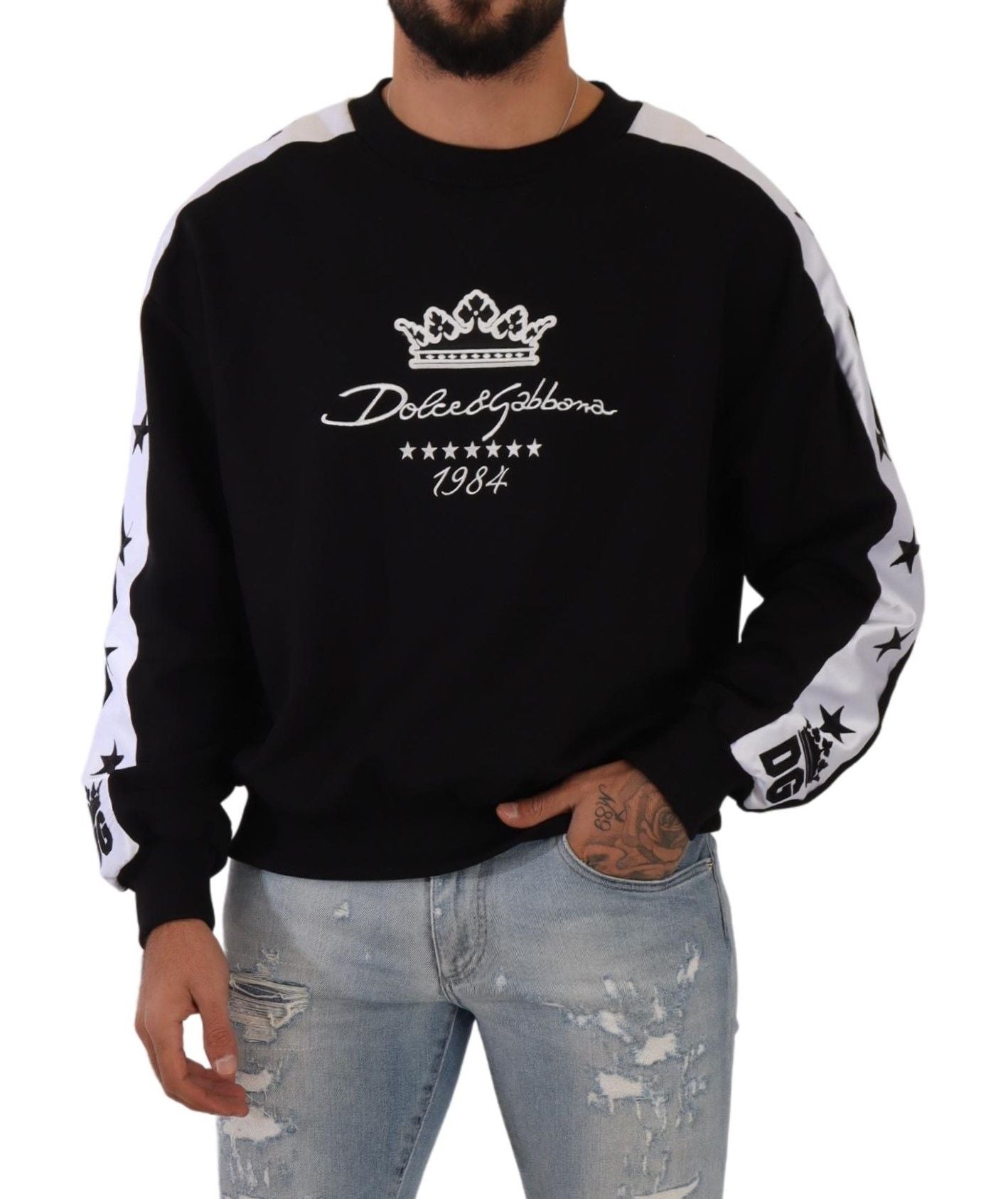 Dolce &amp; Gabbana Elegant Crown 1984 Crewneck Sweater