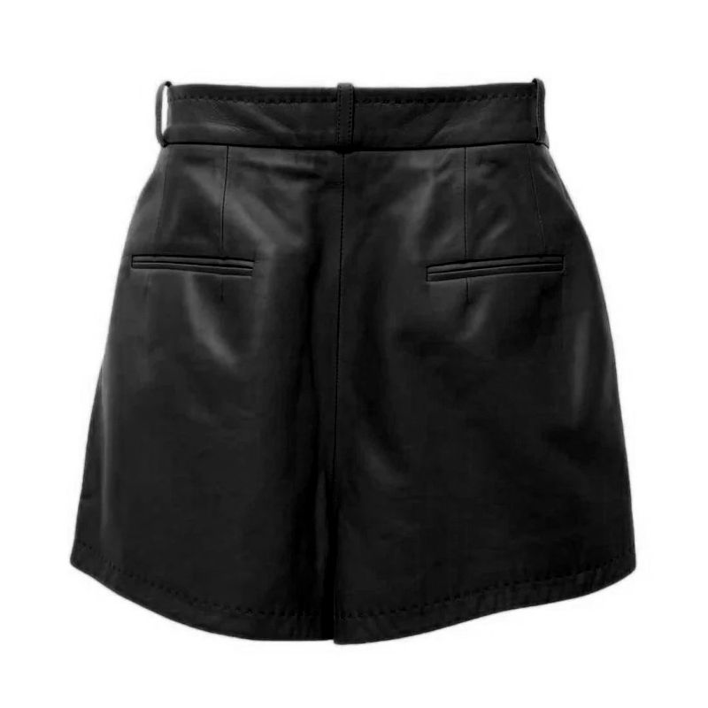 Dolce &amp; Gabbana Chic Lambskin Leather Shorts in Black