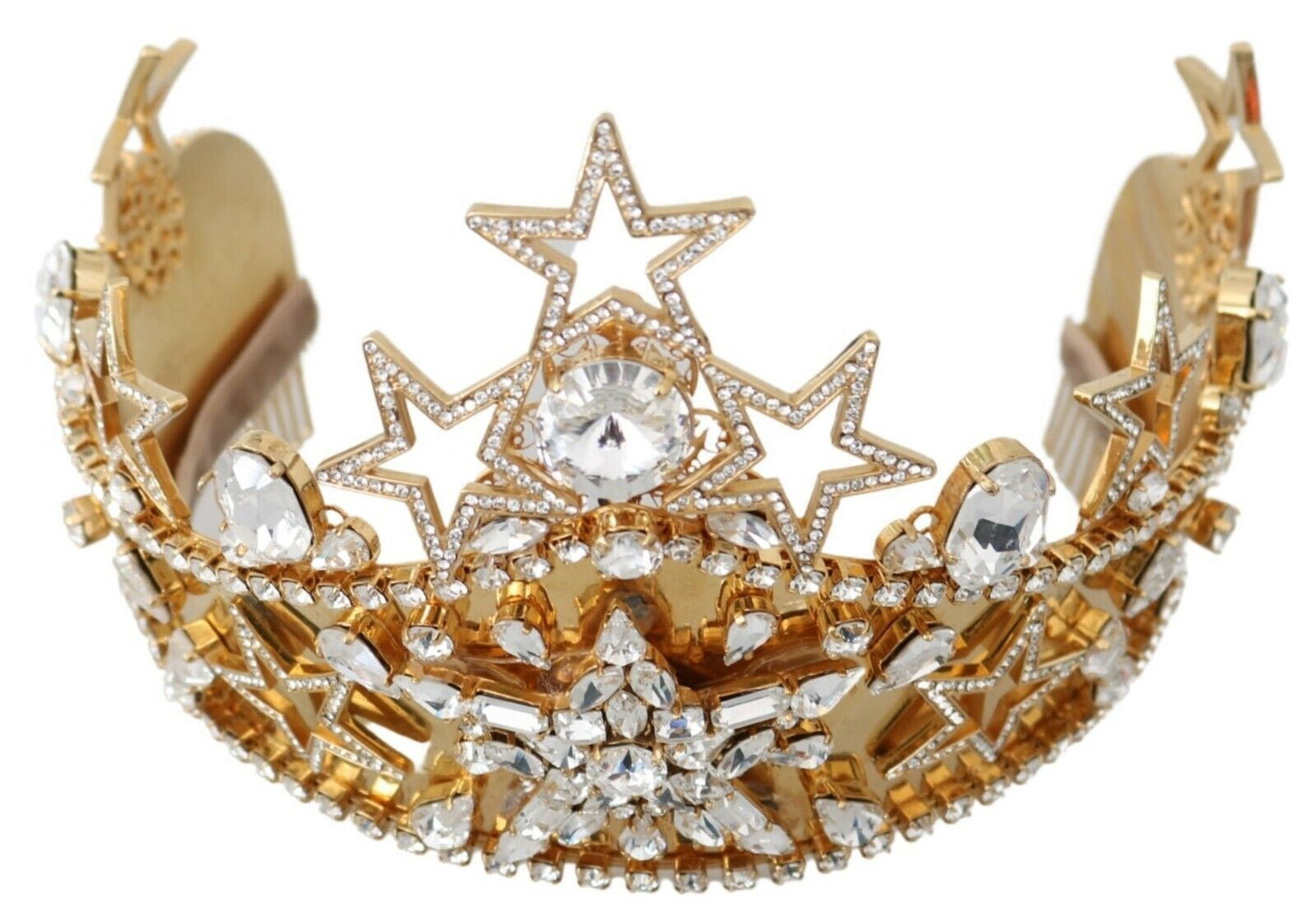 Dolce &amp; Gabbana Regal Crystal Diadem Gold Tiara