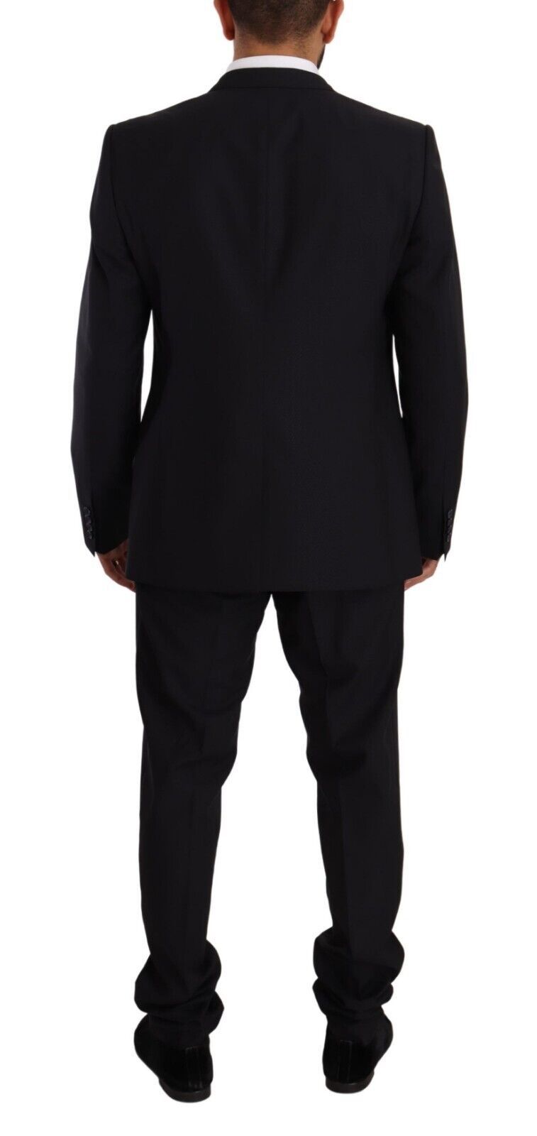 Dolce &amp; Gabbana Elegant Navy Slim Fit Wool Silk Two-Piece Suit