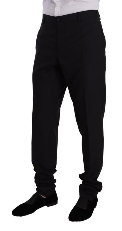 Dolce &amp; Gabbana Elegant Navy Slim Fit Wool Silk Two-Piece Suit