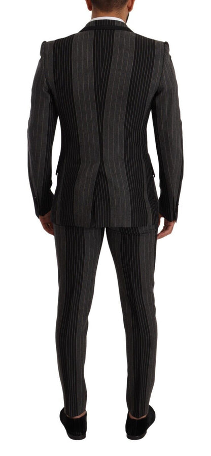 Dolce &amp; Gabbana Elegant Striped Three-Piece Suit