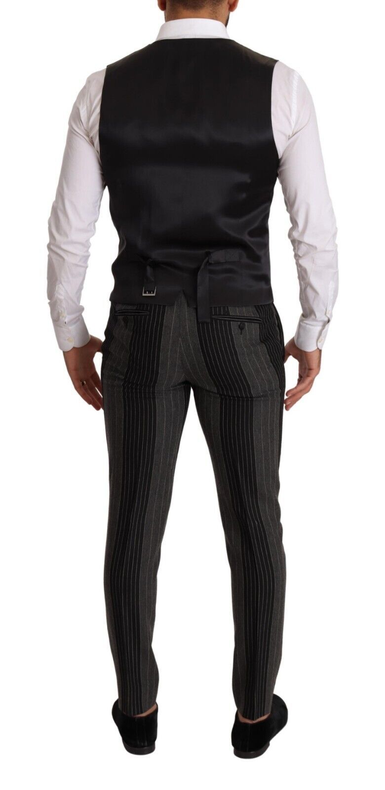 Dolce &amp; Gabbana Elegant Striped Three-Piece Suit