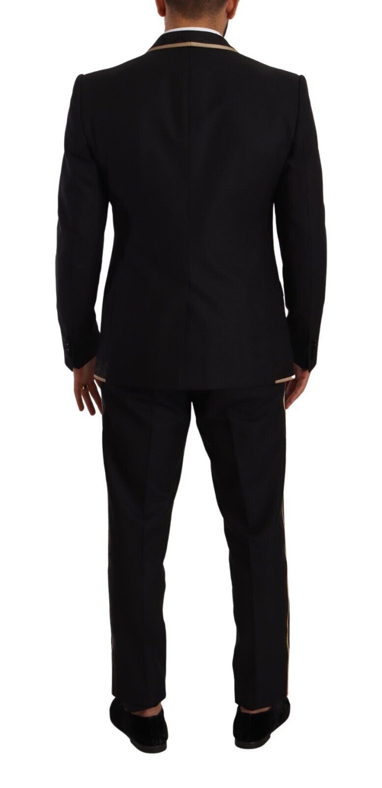 Dolce &amp; Gabbana Elegant Black Silk Blend 3-Piece Suit