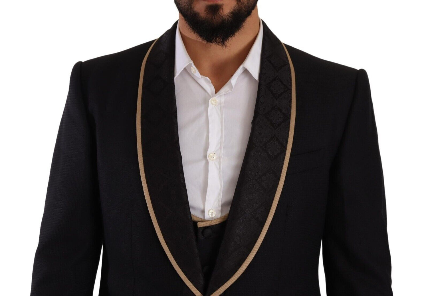 Dolce &amp; Gabbana Elegant Black Silk Blend 3-Piece Suit