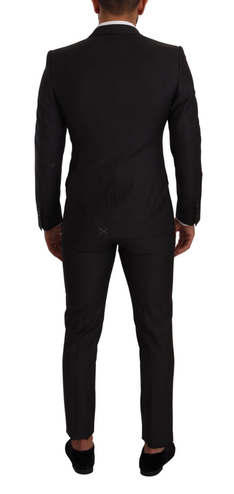 Dolce &amp; Gabbana Elegant Black Wool Martini Suit