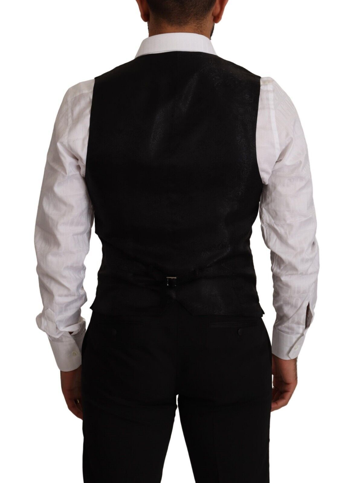 Dolce &amp; Gabbana Elegant Black Virgin Wool Dress Vest