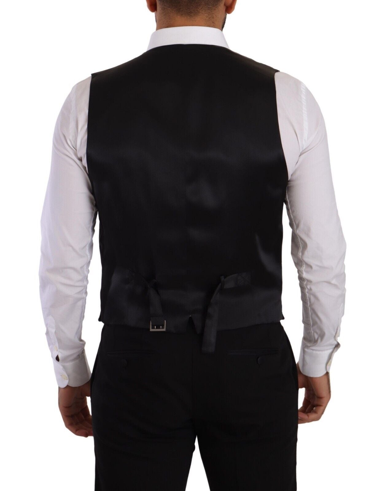 Dolce &amp; Gabbana Elegant Grey Double-Breasted Dress Vest