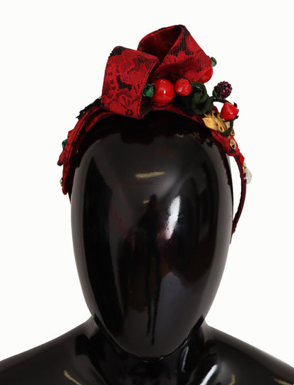 Dolce &amp; Gabbana Cherry Sicily Embellished Red Diadem