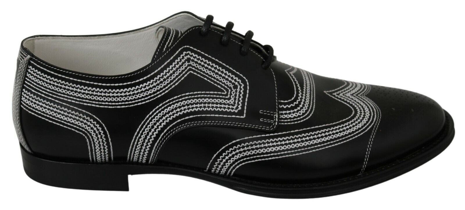 Dolce &amp; Gabbana Elegant Black and White Derby Shoes