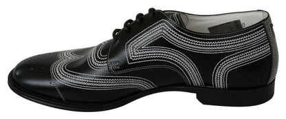 Dolce &amp; Gabbana Elegant Black and White Derby Shoes