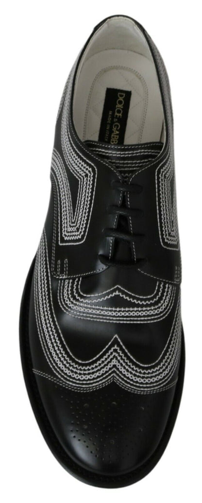 Dolce &amp; Gabbana Elegant Black and White Derby Shoes