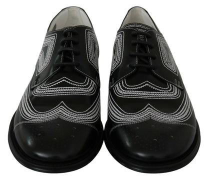 Dolce &amp; Gabbana Elegant Black and White Derby Shoes