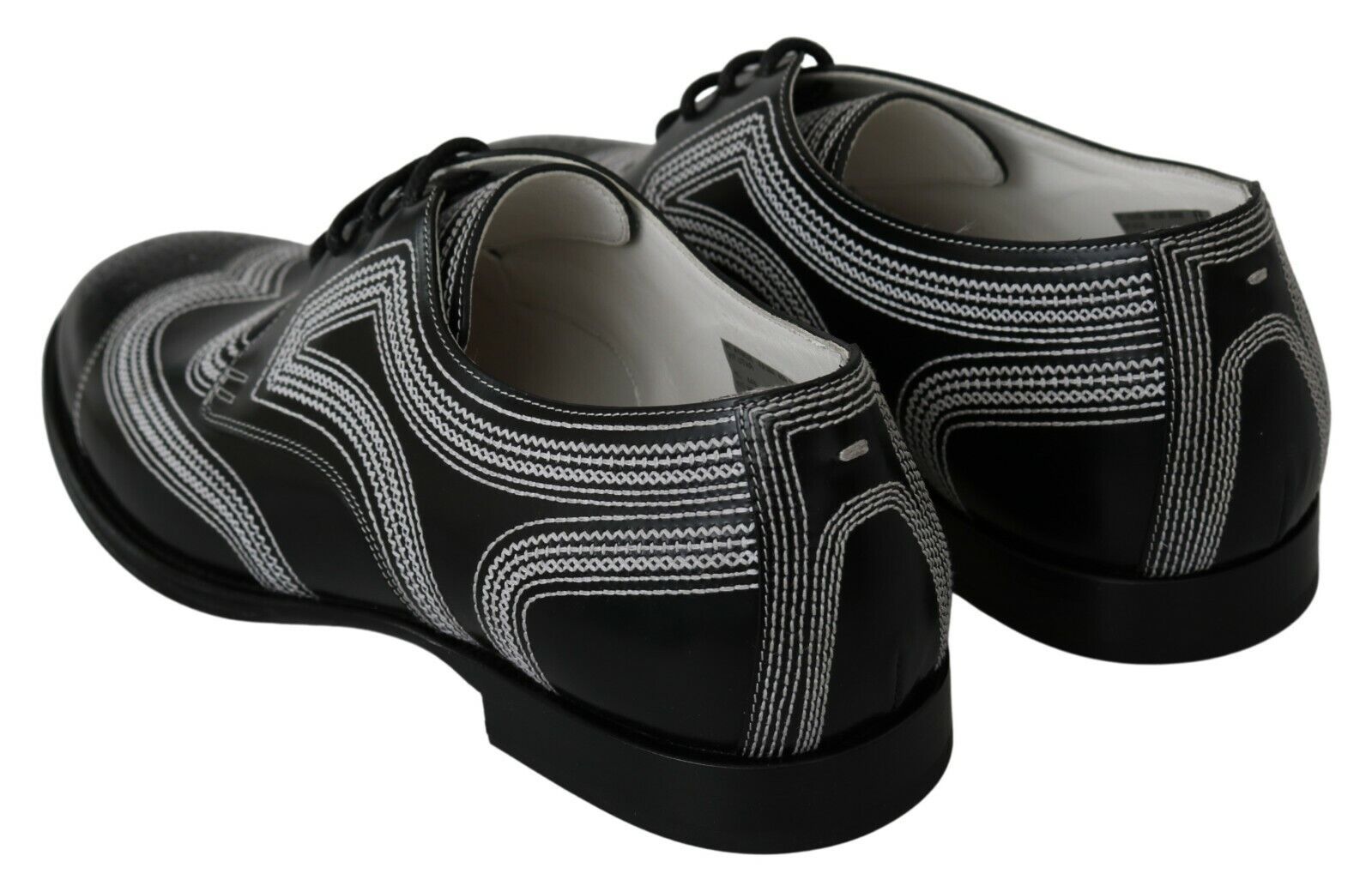 Dolce &amp; Gabbana Elegant Black and White Derby Shoes