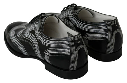 Dolce &amp; Gabbana Elegant Black and White Derby Shoes