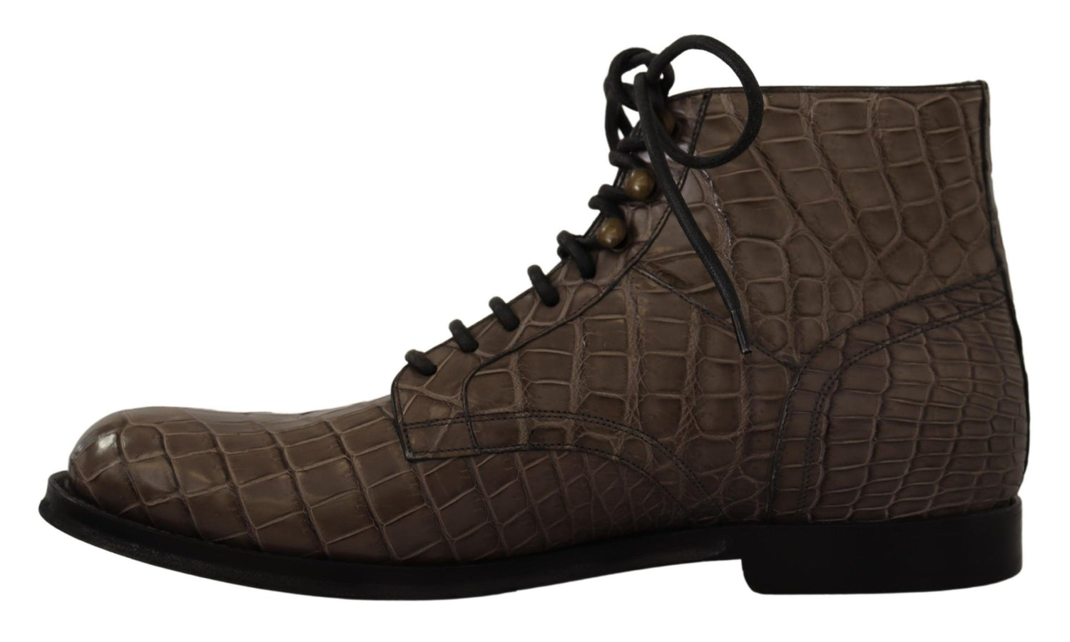 Dolce &amp; Gabbana Elegant Crocodile Derby Brogue Boots