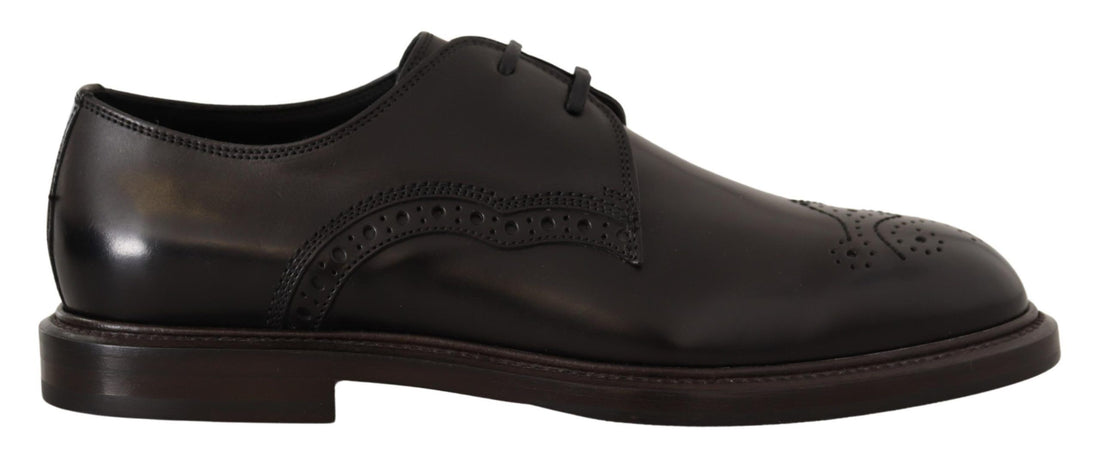 Dolce &amp; Gabbana Elegant Black Derby Dress Shoes